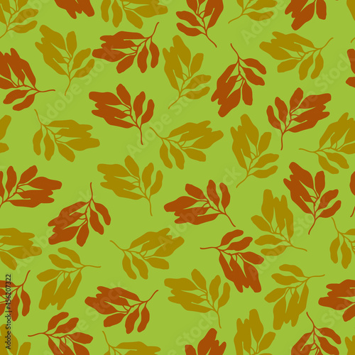autumn leaves vector seamless pattern. background for fabrics, prints, packaging and postcards © BormanT