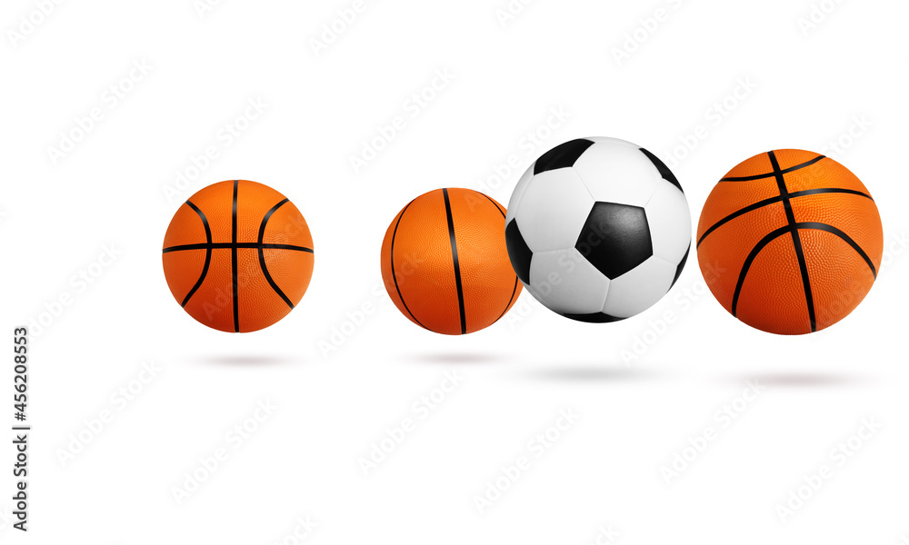 soccer ball basketball ball sports concept soccer ball basketball ball sports concept