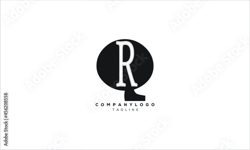 QR, RQ, Abstract initial monogram letter alphabet logo design