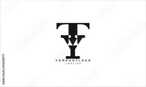 TY, YT, Abstract initial monogram letter alphabet logo design