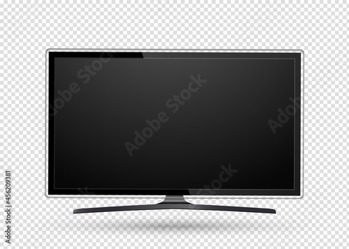 Realistic 4k ultra hd monitor. Blank tv screen.