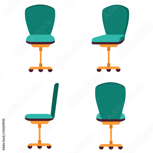 Office chair vector fruniture. Seat business interior element work job