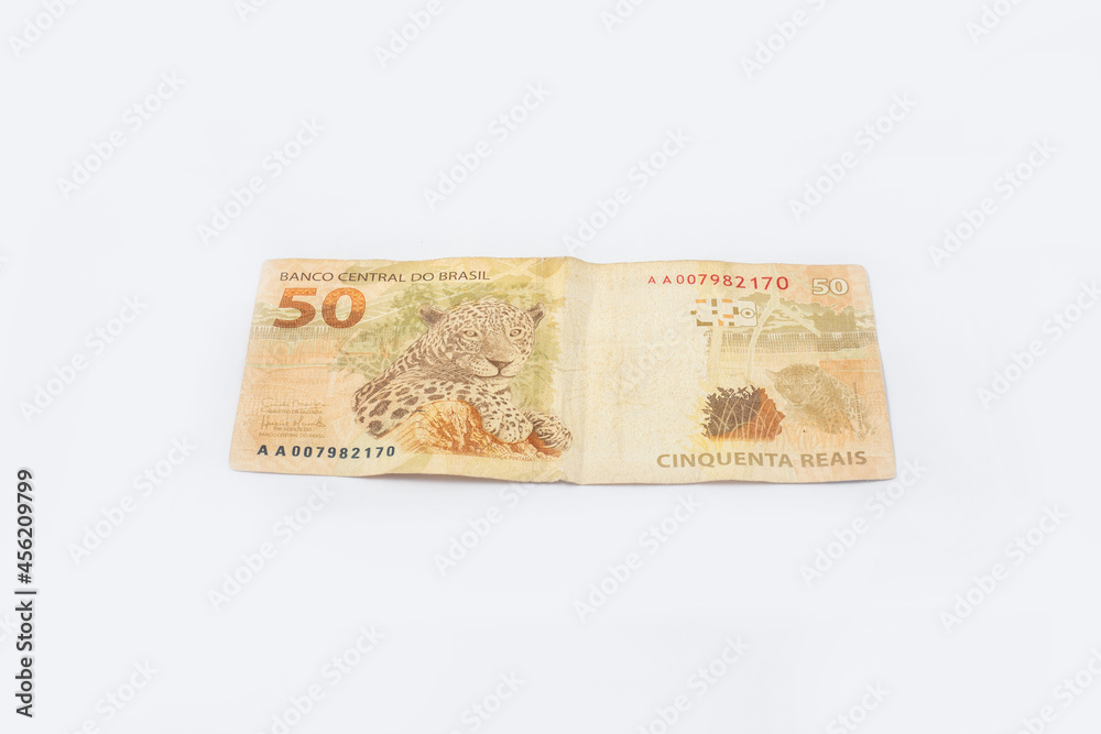 Real, Money from Brazil with white background Real, Money from Brazil with white background