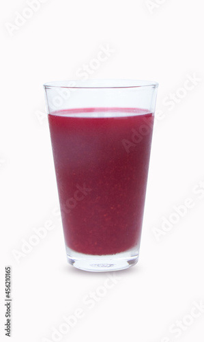 Beetroot (Garden beet, Common beet) juice smoothie purple in a tall glass and fresh organics beetroot for refreshing drinks concept. Healthy drink detox juice nutritious. Isolated on white background