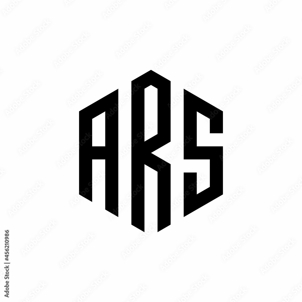 ARS Initial three letter logo hexagon ARS Initial three letter logo hexagon