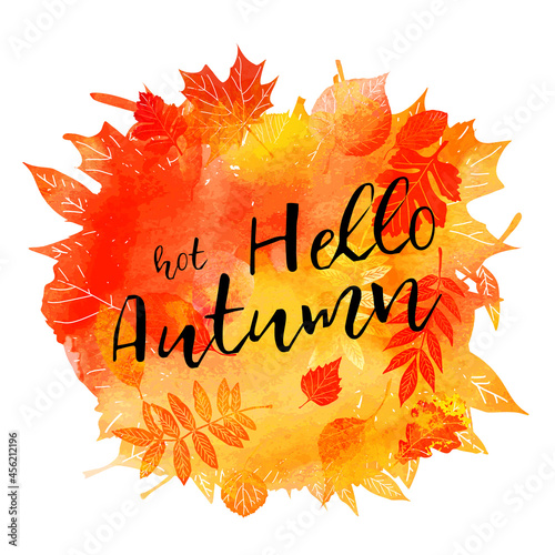 stamp silhouette Hello, Autumn