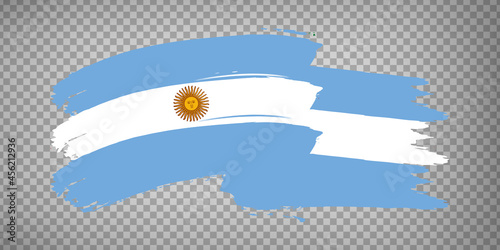 Flag Argentine Republic brush stroke background.  Flag waving Argentina on transparent background for your web site design, app, UI.  EPS10.