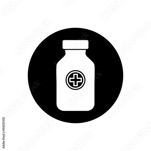 Phial vial icon. Rounded Button Style Editable Vector EPS Symbol Illustration.