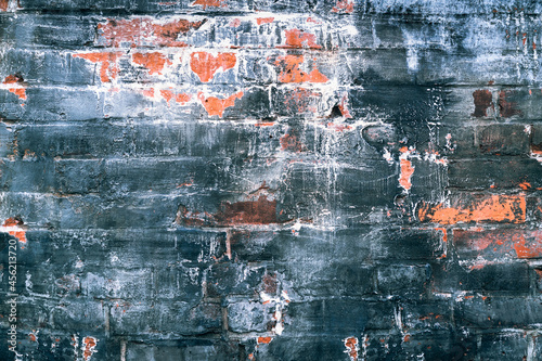 Wallpaper Mural Texture for background of worn brick wall with dark color painted. Torontodigital.ca