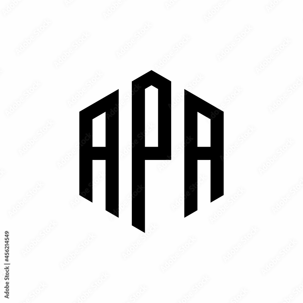 APA Initial three letter logo hexagon APA Initial three letter logo hexagon
