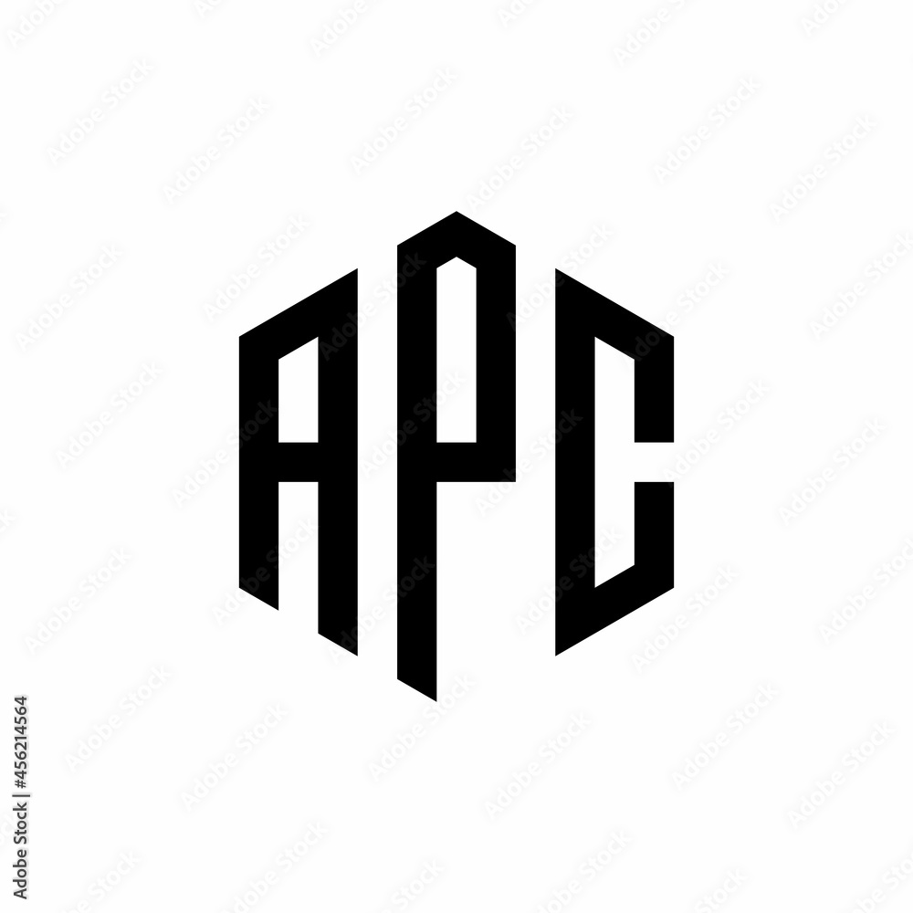 APC Initial three letter logo hexagon APC Initial three letter logo hexagon