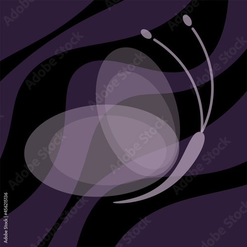 butterfly abstraction waves black background vector graphics