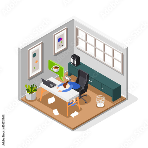Burnout Syndrome Isometric Composition