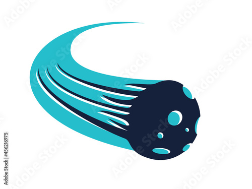 Comet logo with meteor craters 