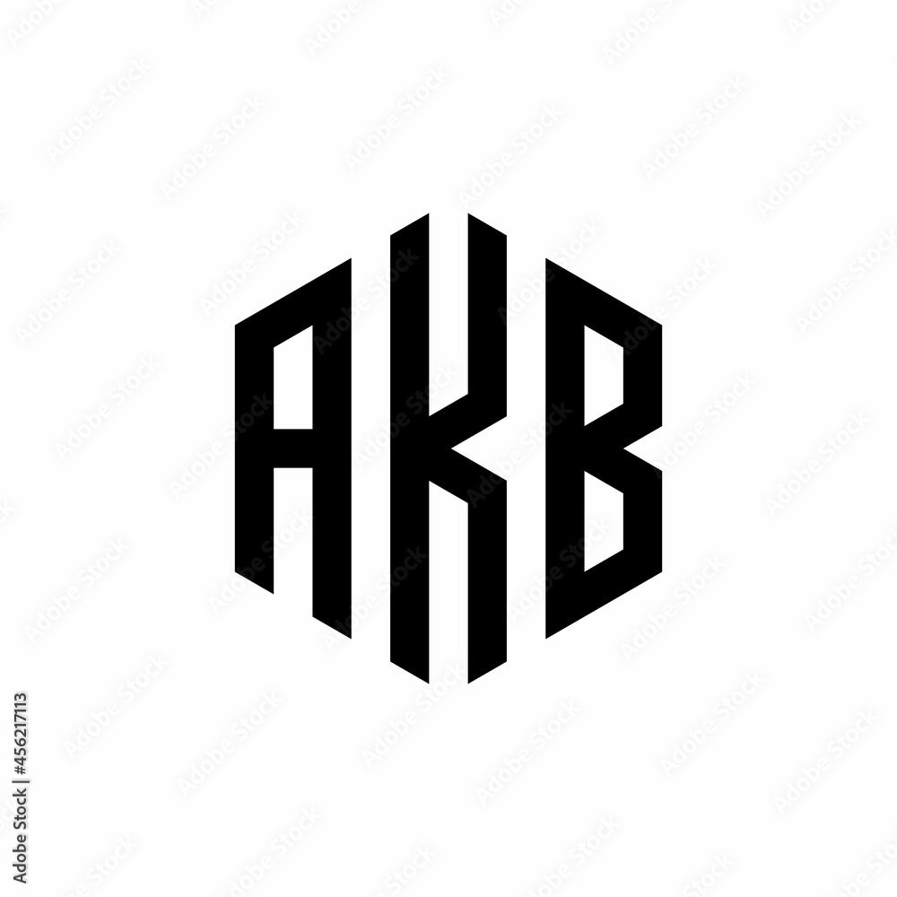 AKB Initial three letter logo hexagon AKB Initial three letter logo hexagon