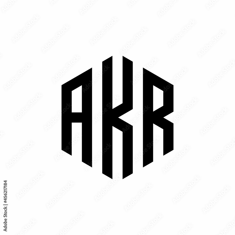 AKR Initial three letter logo hexagon AKR Initial three letter logo hexagon