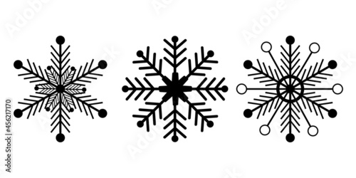 Set snowflakes 3 on background Vectors