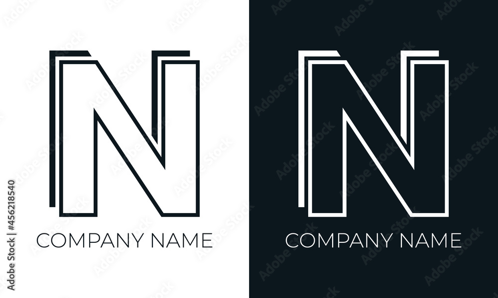 Initial letter n logo vector design template. Creative modern trendy n typography and black colors. Initial letter n logo vector design template. Creative modern trendy n typography and black colors.