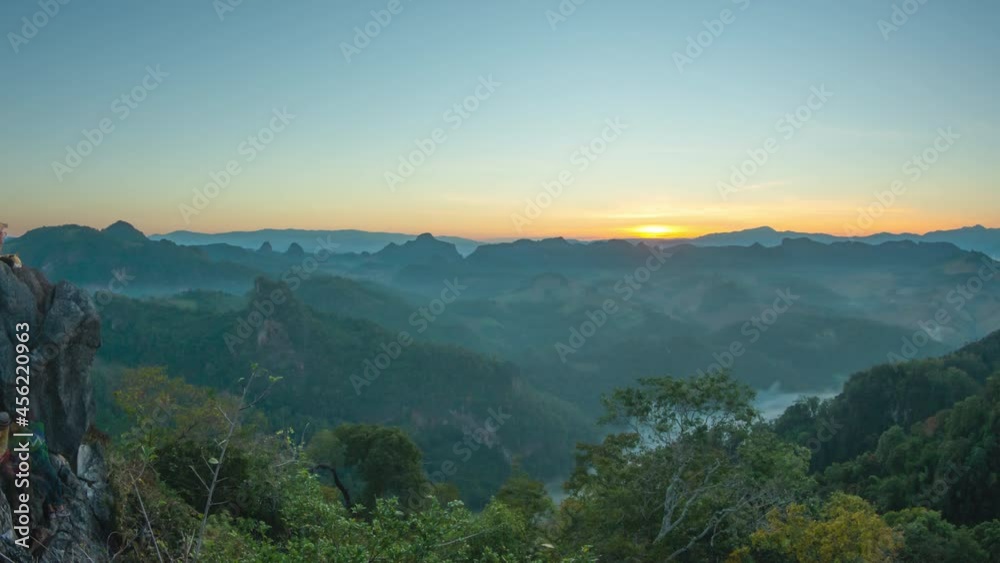 Aerial view Time Lapse, Beautiful landscape sunbeam with fog at morning, Baan jabo viewpoint. Mae Hong Son, Baan JABO one of the most amazing Mist in Thailand. Aerial view Time Lapse, Beautiful landscape sunbeam with fog at morning, Baan jabo viewpoint. Mae Hong Son, Baan JABO one of the most amazing Mist in Thailand.