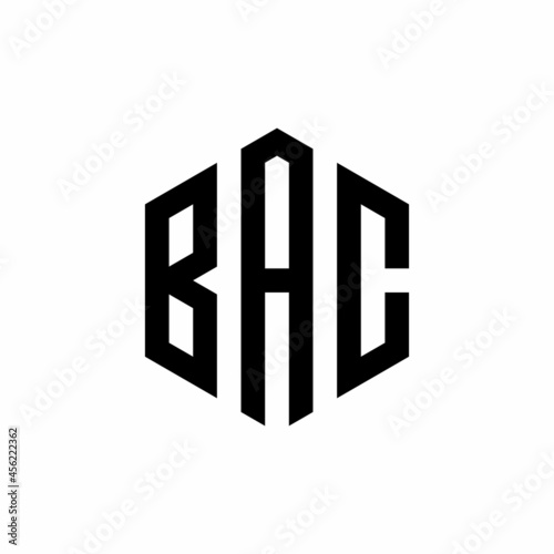 BAC Initial three letter logo hexagon