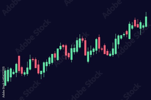Simple candlestick chart stock market illustration