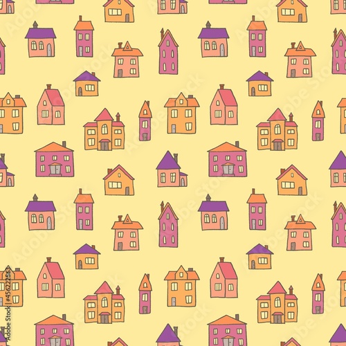 Colorful town background texture
