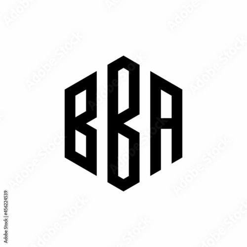 BBA Initial three letter logo hexagon