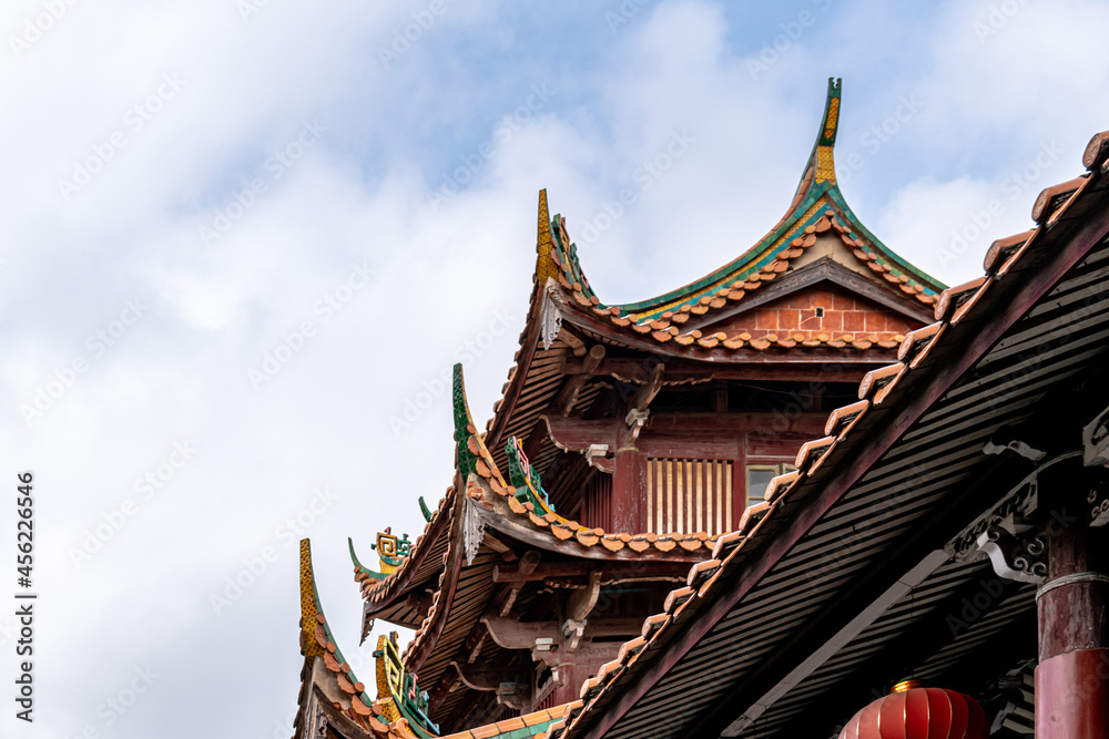 Details, doors and windows, eaves and corners in traditional Chinese Buddhist Architecture