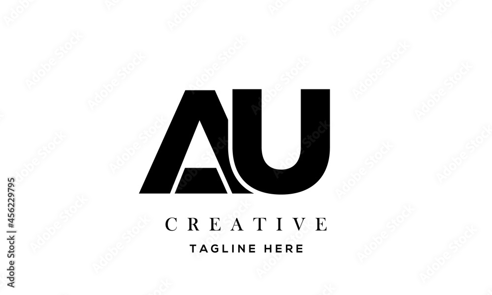 creative letter AU logo design templates