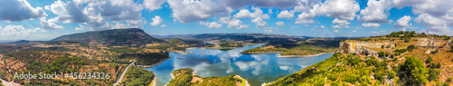 Aerial view of Lake Temo under a cloudy sky