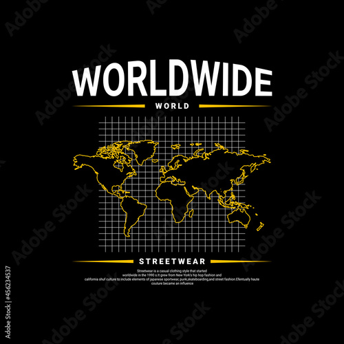Worldwide writing design  suitable for screen printing t-shirts  clothes  jackets and others