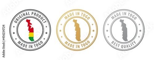 Made in Togo - set of stamps with map and flag. Best quality. Original product.