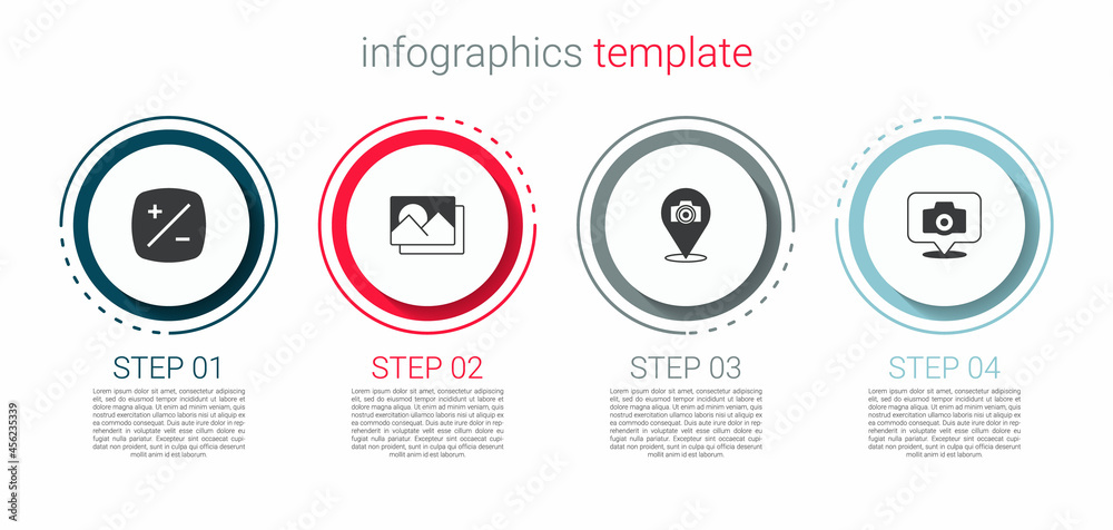 Set Exposure compensation, Photo frame, camera and . Business infographic template. Vector Set Exposure compensation, Photo frame, camera and . Business infographic template. Vector