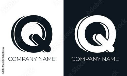 Initial letter q logo vector design template. Creative modern trendy q typography and black colors.