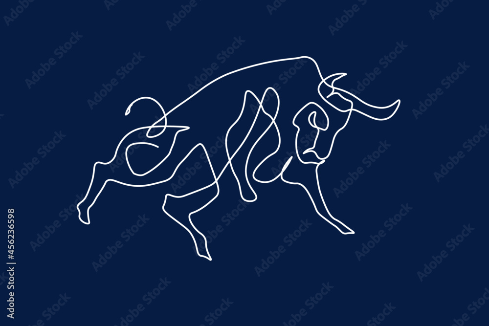 Obraz premium Chinese new year 2021 year of the cow, black line art character, simple hand drawn asian element craft style background. 
