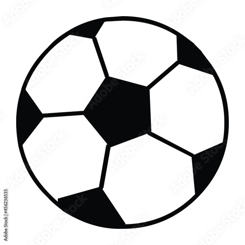 Soccer Ball Football Black Vector Design Isolated on White Background for Icon, Symbol, and Design. EPS 8 Editable Stroke photo