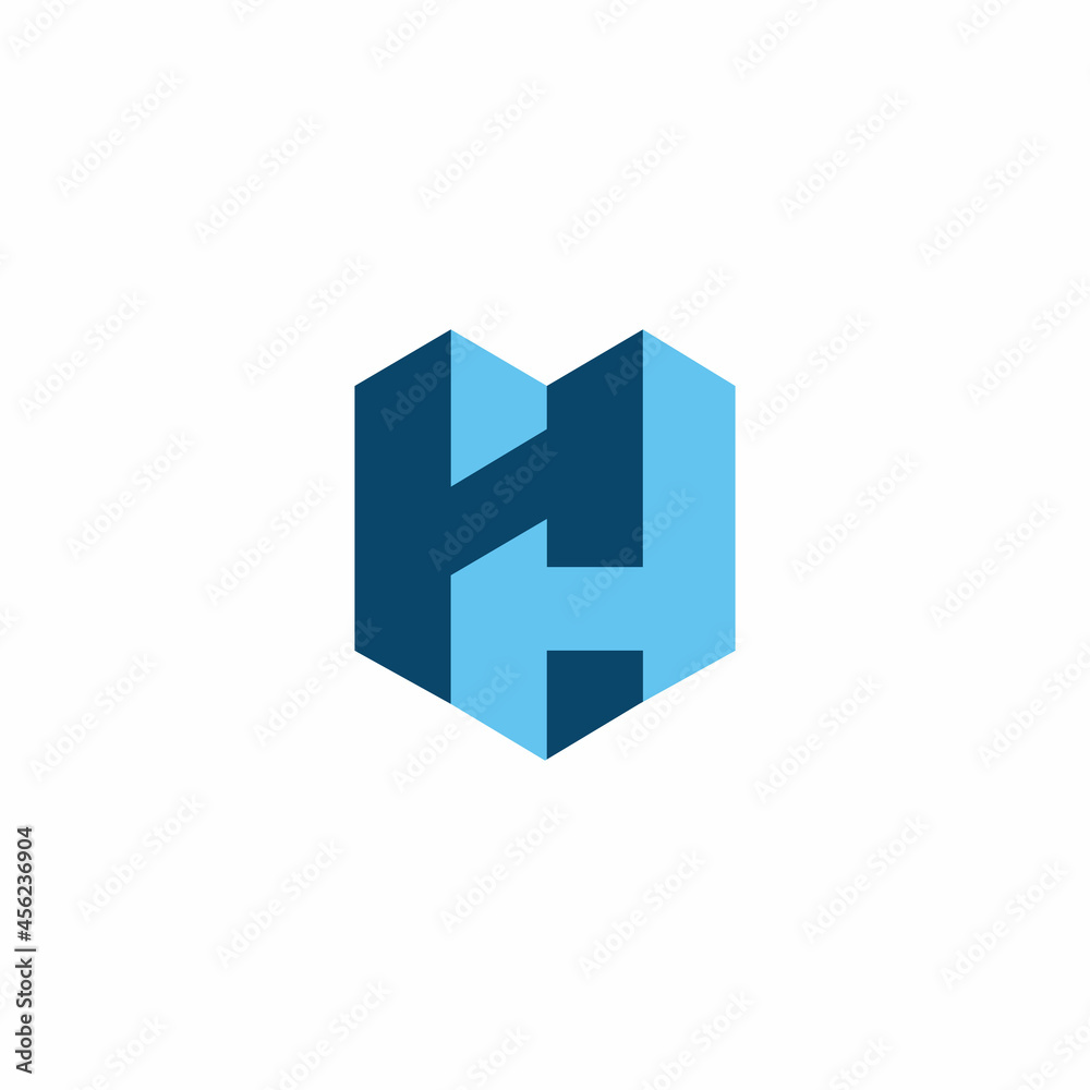Initial of H, H H, Real Estate Building with Shield or Heart Shape logo design Initial of H, H H, Real Estate Building with Shield or Heart Shape logo design