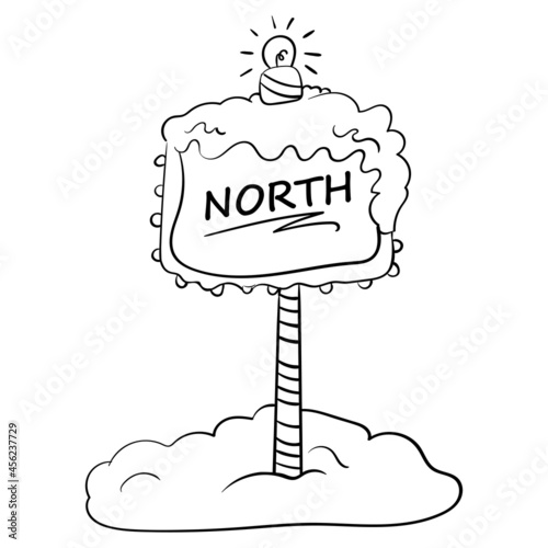 Index in the Far Point of the North New Year Illustration Vector