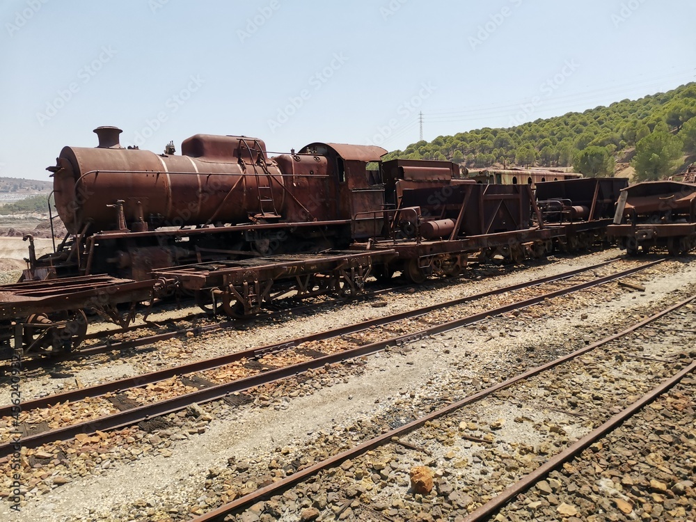 old steam train on railway