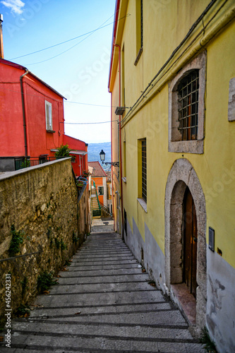 A narrow street in Contursi  an old town in the province of Salerno  Italy.