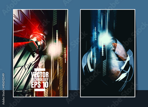 Vector banner background of abstract technology digital hi tech concept 