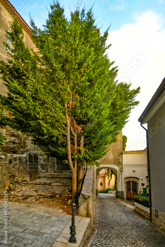 Fototapeta Naklejka Na Ścianę i Meble -  A narrow street in Contursi, an old town in the province of Salerno, Italy.