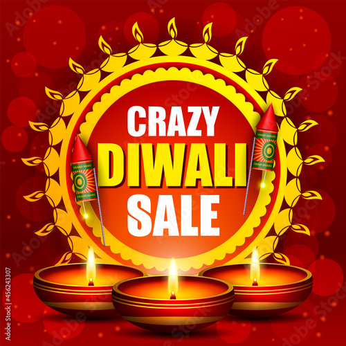 creative diwali sale banner. festival sale poster crazy diwali sale banner design