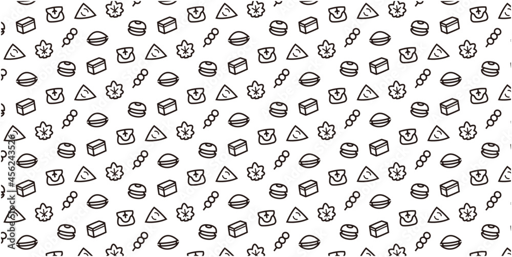 Japanese sweets icon pattern background for website or wrapping paper (Monotone version) Japanese sweets icon pattern background for website or wrapping paper (Monotone version)