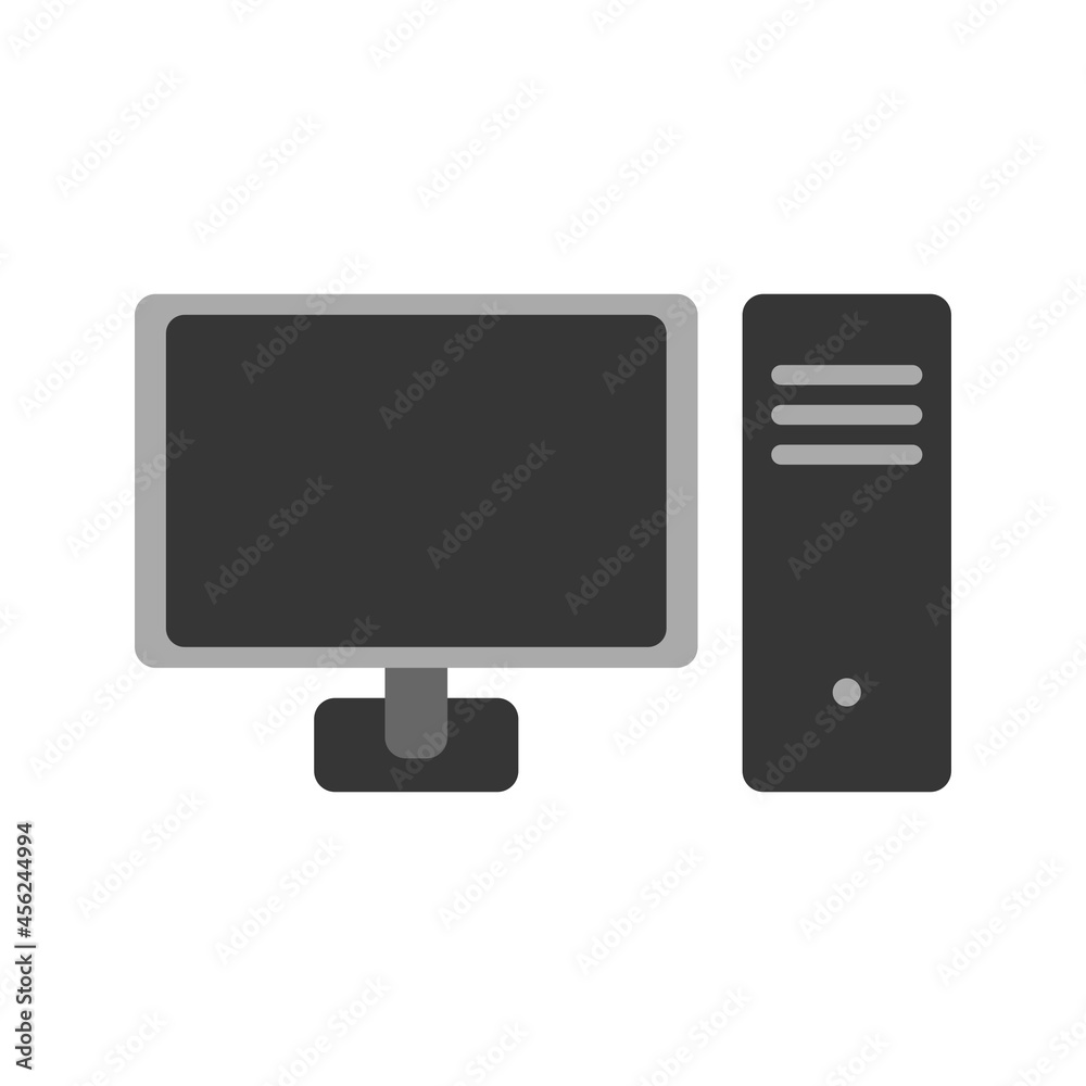 Vector PC personal computer, black and white Vector PC personal computer, black and white