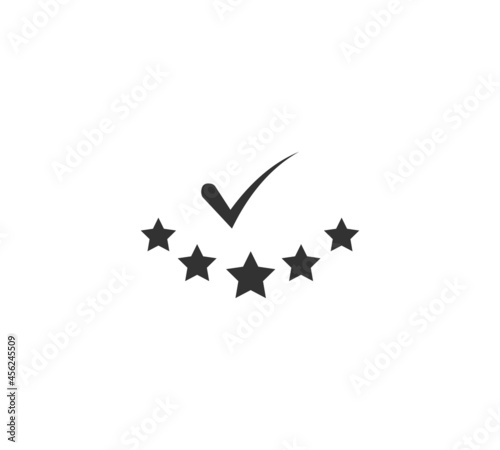 5 star rating icon vector illustration. Isolated badge for website or app - stock infographics. Pictogram