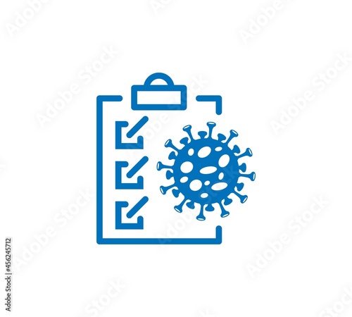COVID-19 test board icon. Novel Coronavirus Disease 2019-nCov Pandemic illness health care message business concept. Medical checklist report with approved coronavirus diagnosis sign