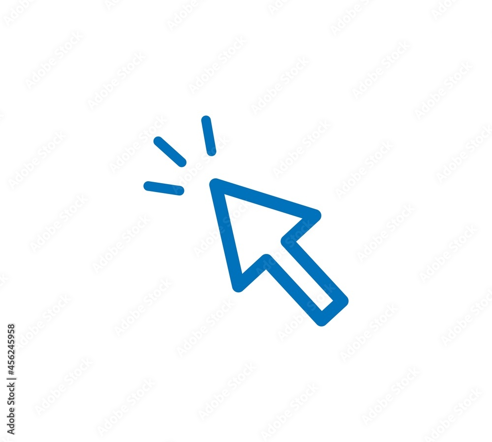 Click icon, Click icon vector, in trendy flat style isolated on white background. Click icon image, Click icon illustration Click icon, Click icon vector, in trendy flat style isolated on white background. Click icon image, Click icon illustration