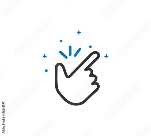 Easy Concept. Finger Snapping Hand Gesture Minimal Flat Line Outline Stroke Icon Pictogram