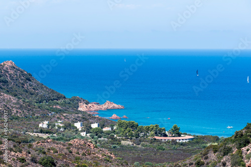 Fototapeta Naklejka Na Ścianę i Meble -  The East Coast of Sardinia at the Mediterranean Sea, Spiaggia Cala E'Luas.